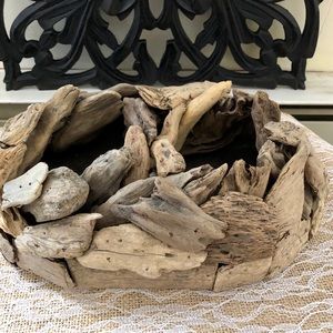 Rustic wood candle holder